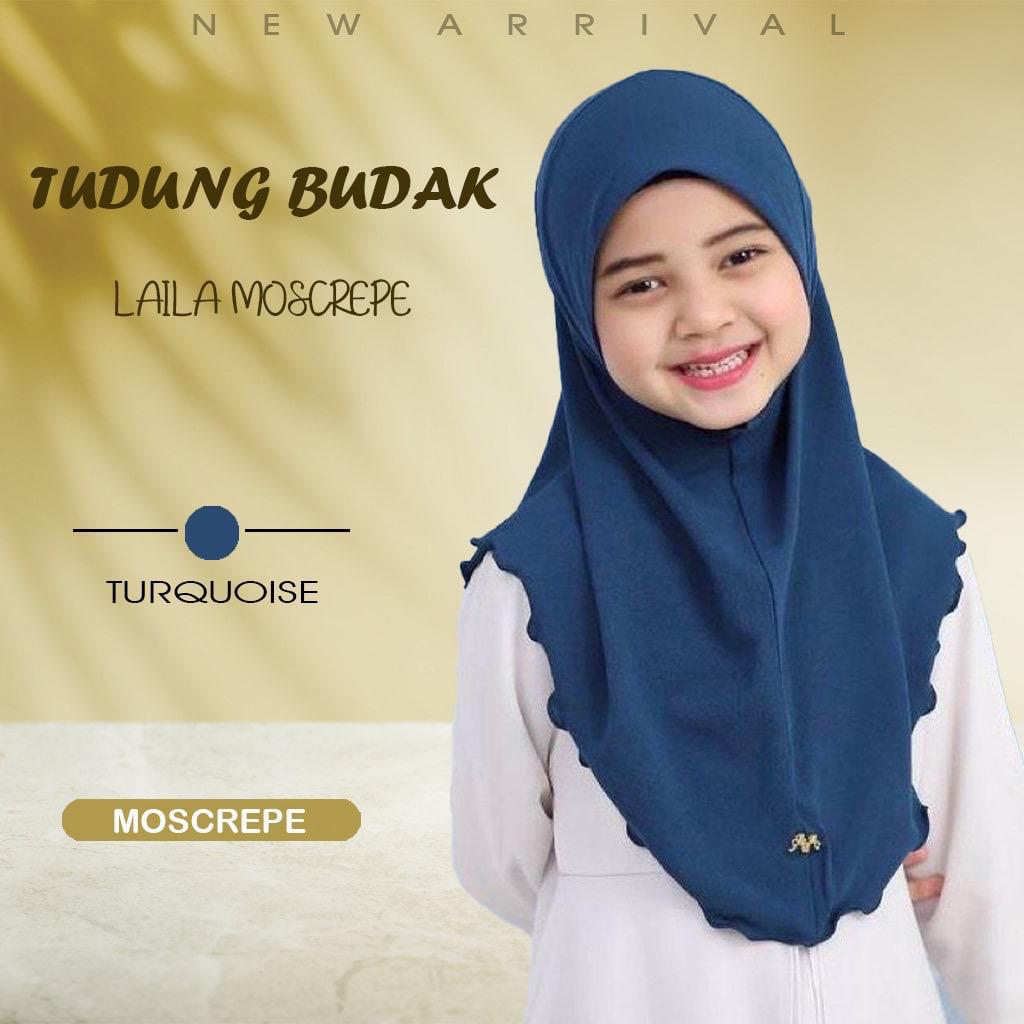 NEW TUDUNG SARUNG LAYLA MOSSCREP BUDAK/ANAK2 by Glamourous Hijabs