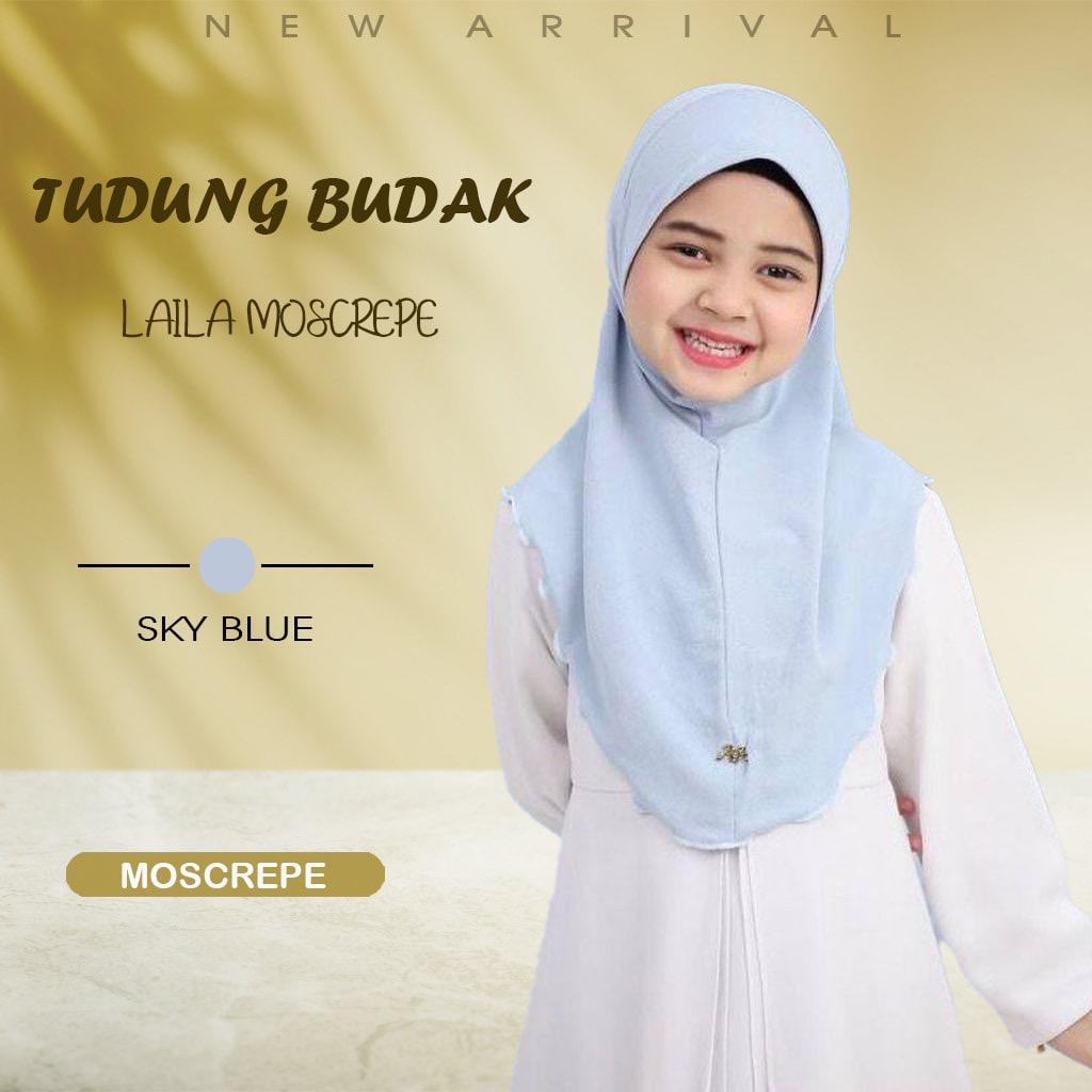 NEW TUDUNG SARUNG LAYLA MOSSCREP BUDAK/ANAK2 by Glamourous Hijabs