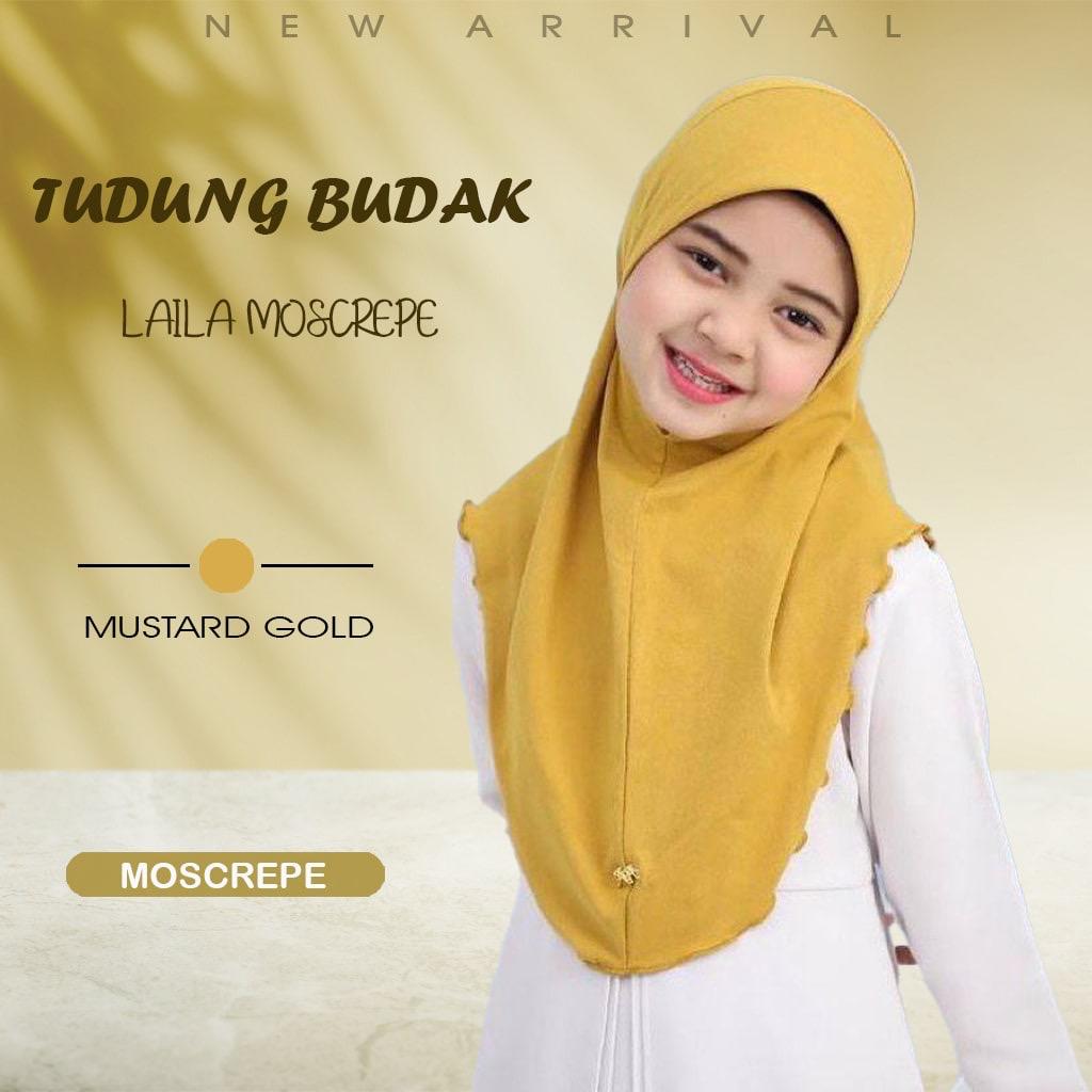 NEW TUDUNG SARUNG LAYLA MOSSCREP BUDAK/ANAK2 by Glamourous Hijabs