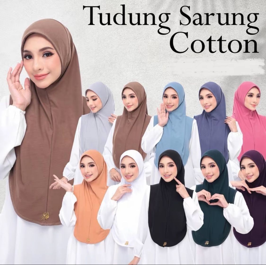 Tudung Sarung Permium Cotton M/L by Local Shop: 20 Color Menarik with Awning Pun Cotton Hijab