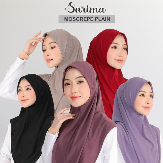 Tudung Sarung Moscrepe Sarimah Plain Instant READY STOCK SIZE M L