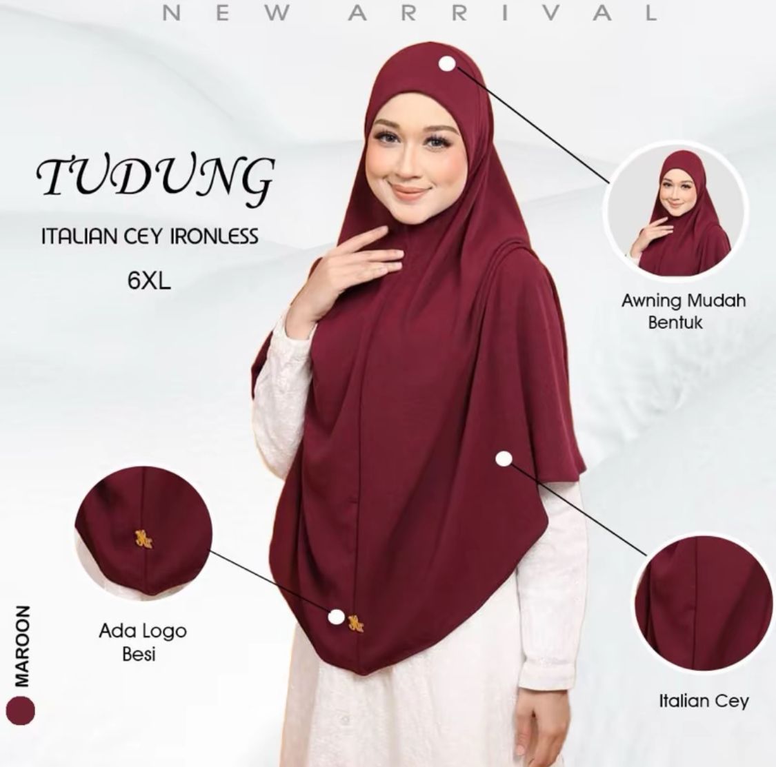 Tudung Sarung Medina Bigang 6XL – Kain CEY | Modest & Elegant