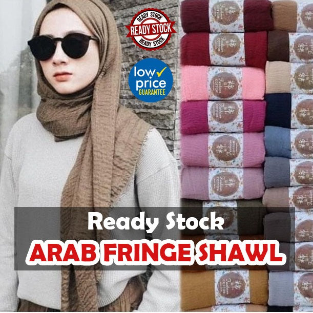 Ready Stock ARAB FRINGE SHAWL, SOFT & IRON-Less COTTON. , STOCK READY IN MALAYSIA , BEST QUALITY PRODUCT