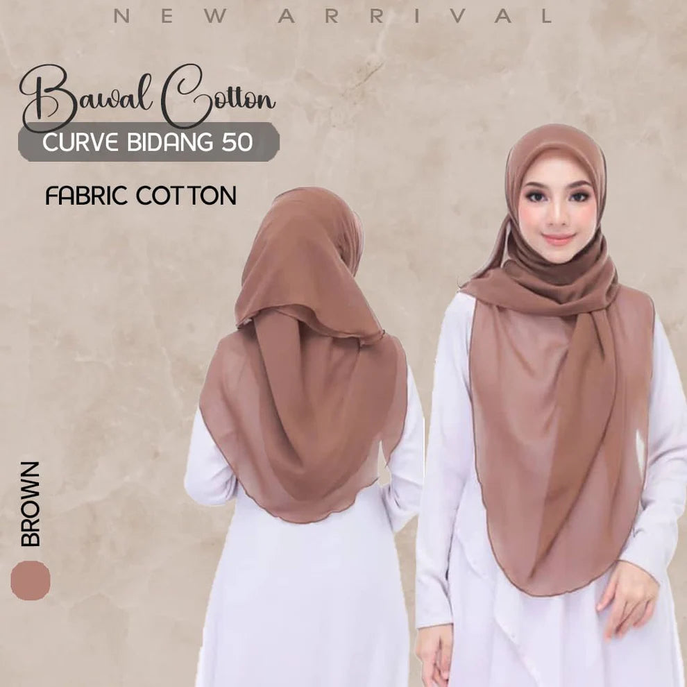 Tudung Bawal Cotton Curve Bidang 50🧕🧕🧕🧕💖💖💖💖