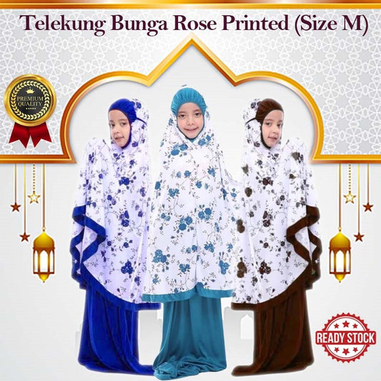 Ready Stock Telekung Bunga Rose Budak Hot Sale Grab Yours Now | Malaysia Viscose