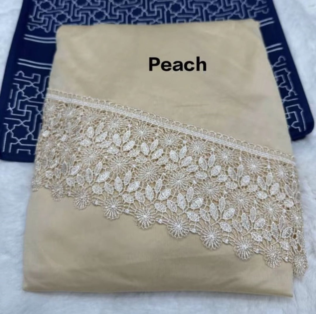 New Arrival – Telekung Cotton Lace with Free Bag (Dewasa) ✨