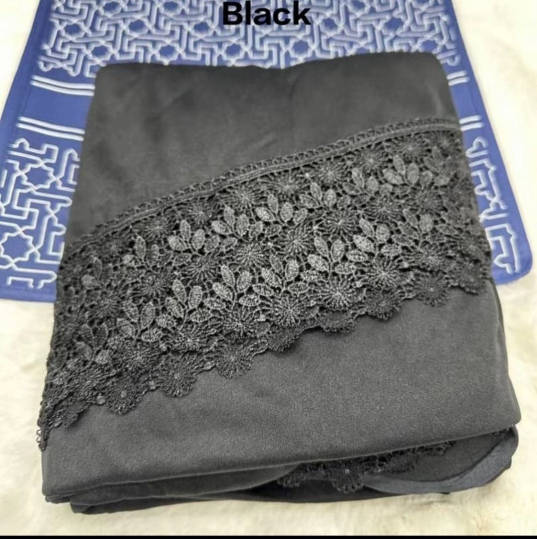 New Arrival – Telekung Cotton Lace with Free Bag (Dewasa) ✨