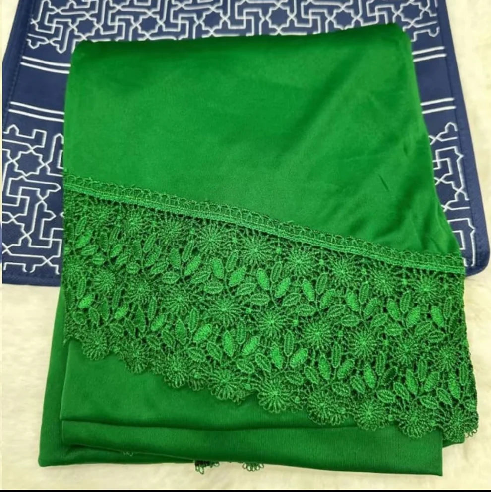 New Arrival – Telekung Cotton Lace with Free Bag (Dewasa) ✨