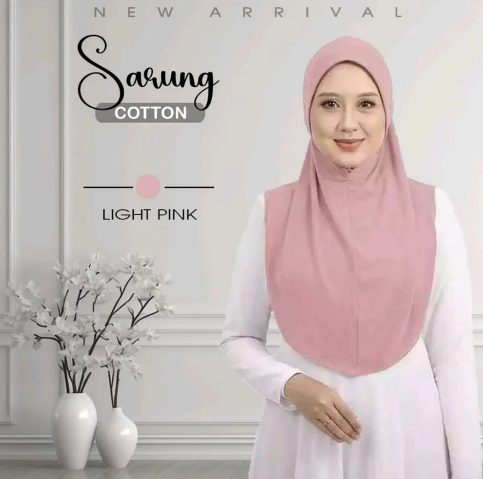 Tudung Sarung Permium Cotton M/L by Local Shop: 20 Color Menarik with Awning Pun Cotton Hijab