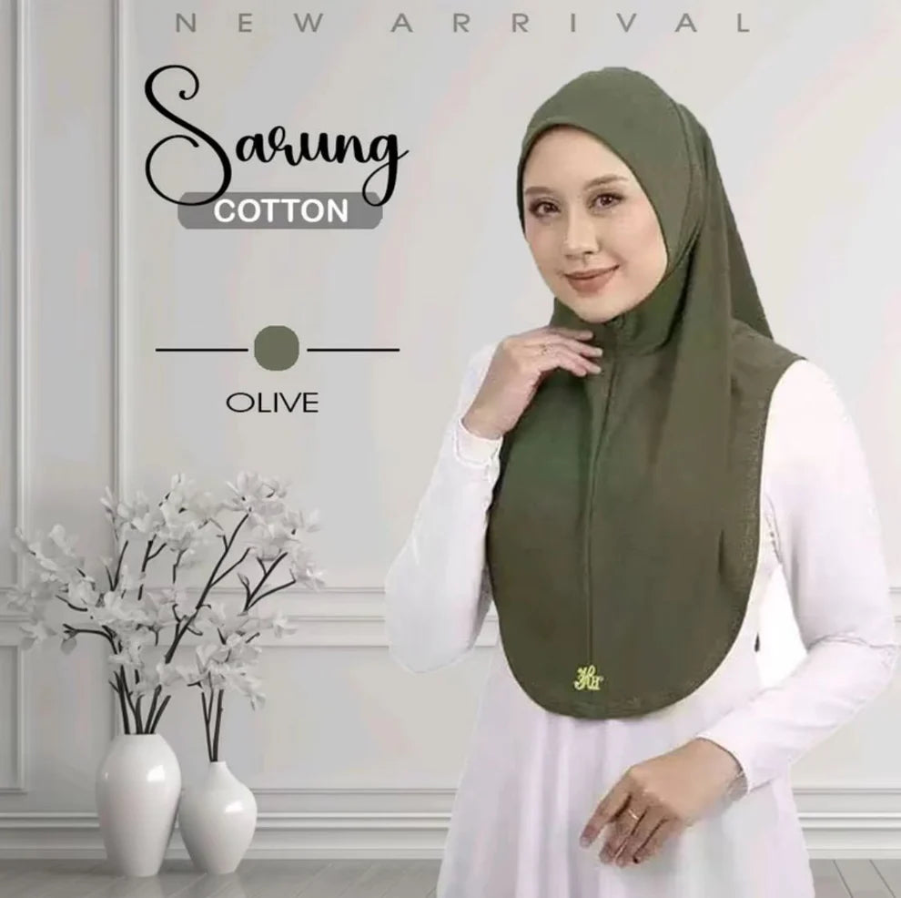 Tudung Sarung Permium Cotton M/L by Local Shop: 20 Color Menarik with Awning Pun Cotton Hijab