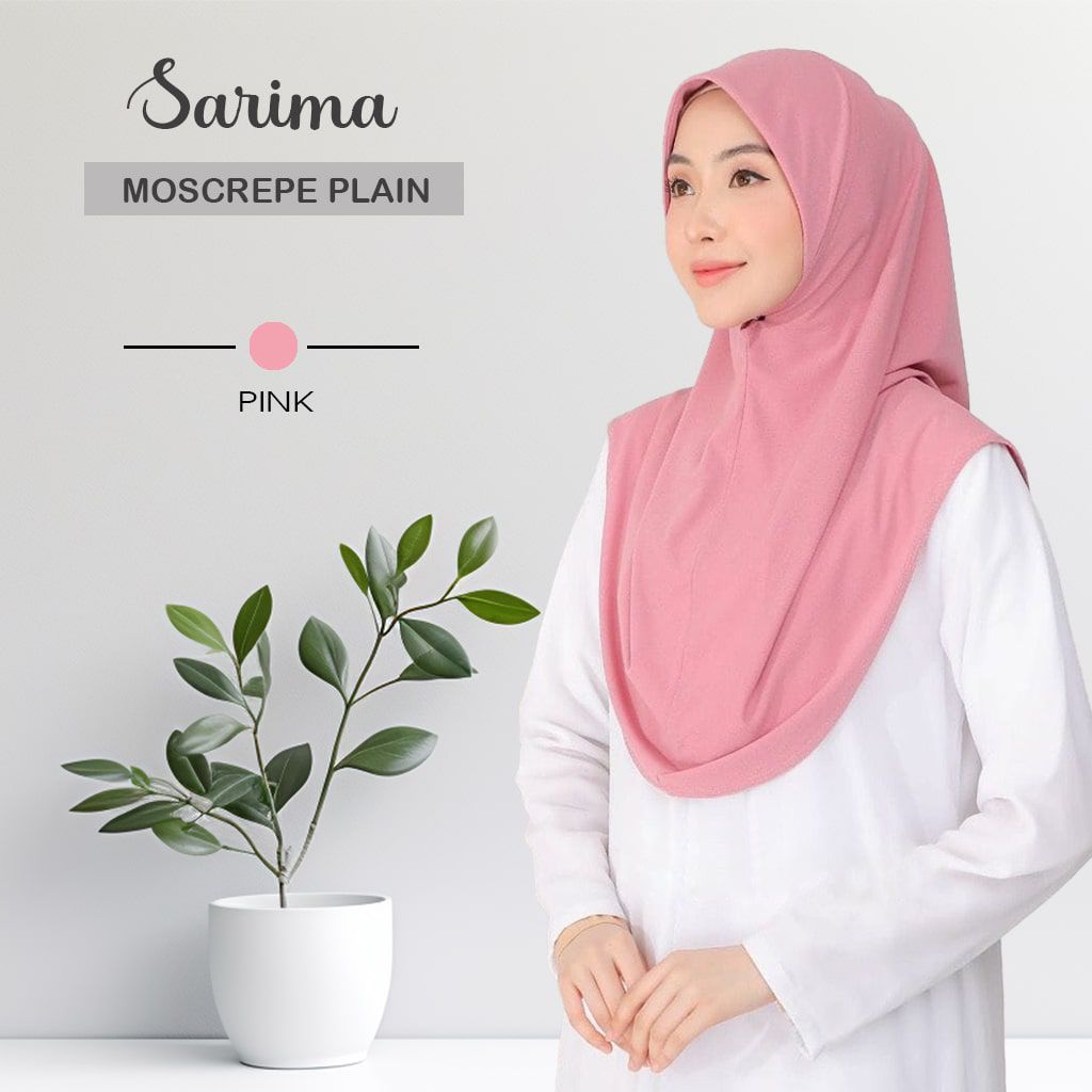 Tudung Sarung Moscrepe Sarimah Plain Instant READY STOCK SIZE M L