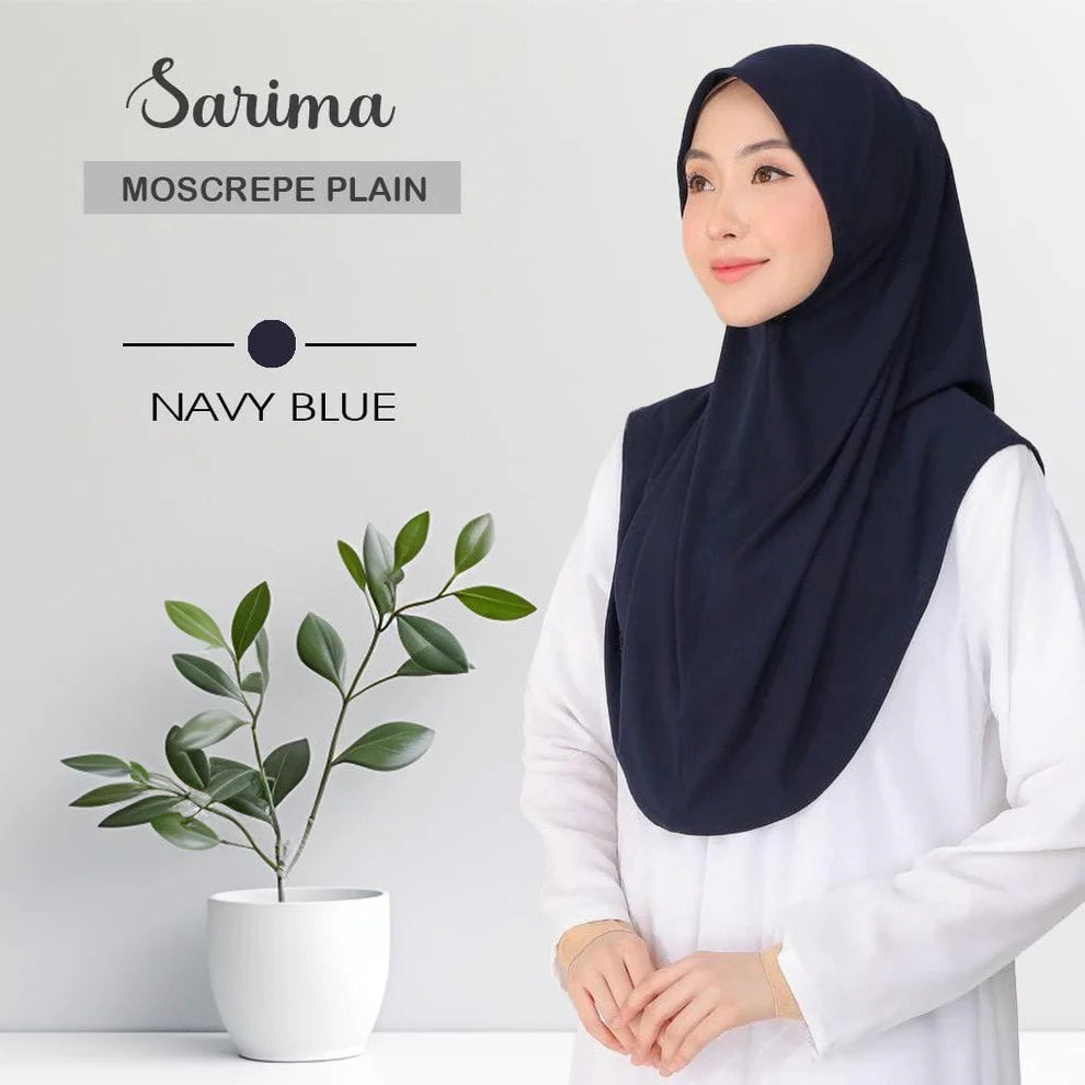 Tudung Sarung Moscrepe Sarimah Plain Instant READY STOCK SIZE M L