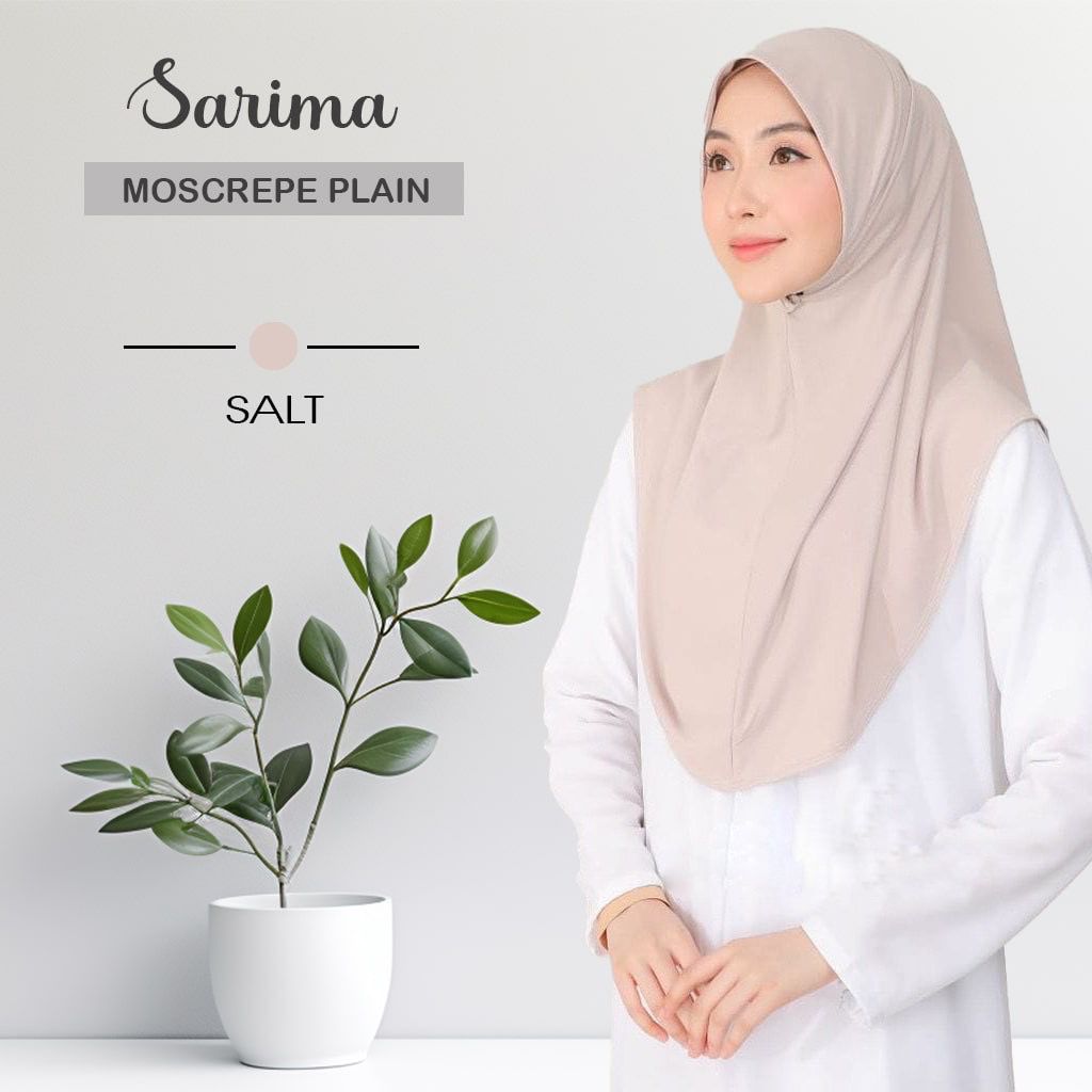 Tudung Sarung Moscrepe Sarimah Plain Instant READY STOCK SIZE M L