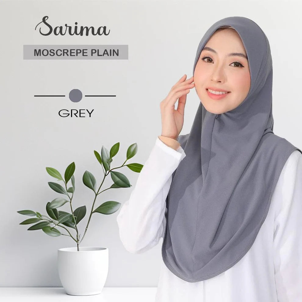 Tudung Sarung Moscrepe Sarimah Plain Instant READY STOCK SIZE M L