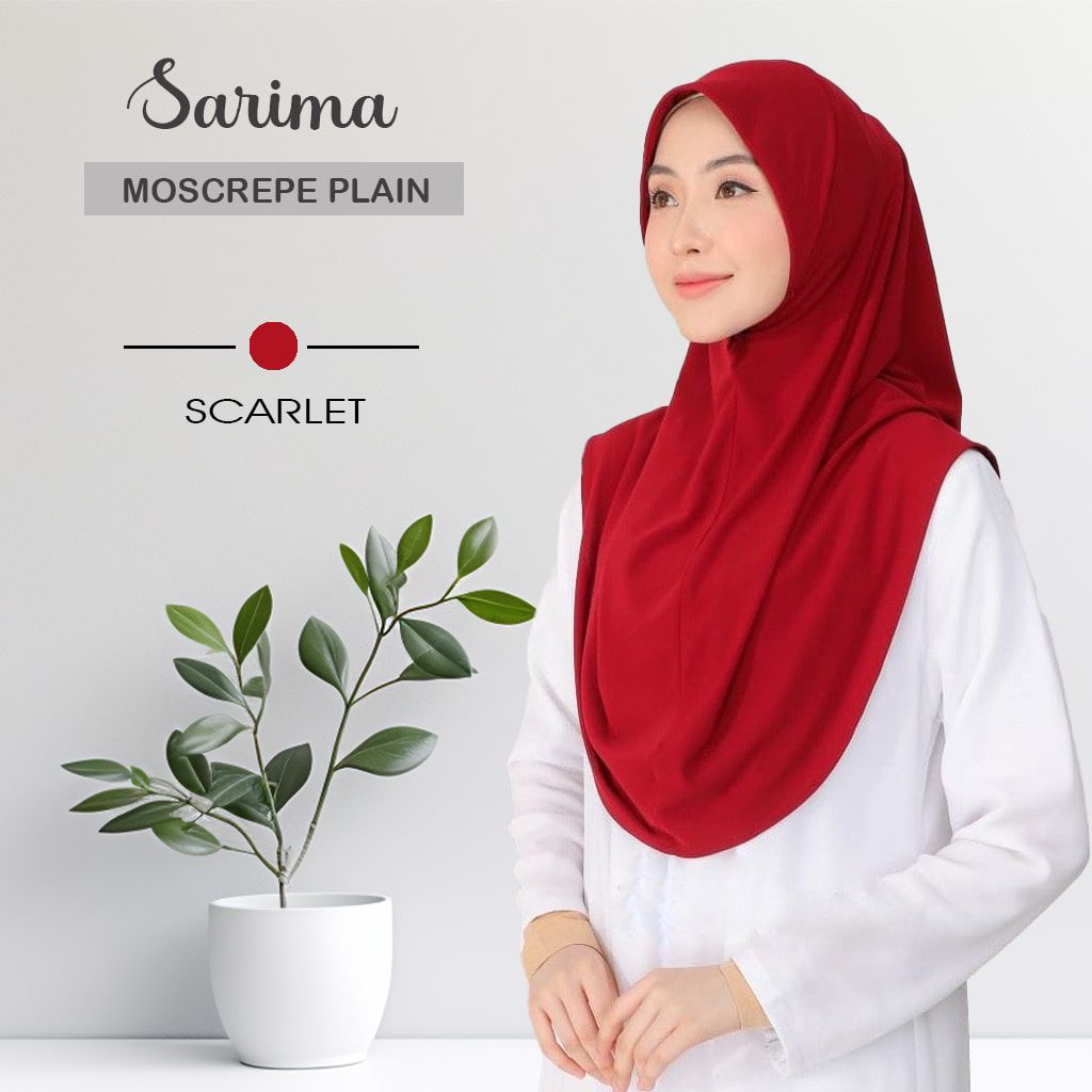 Tudung Sarung Moscrepe Sarimah Plain Instant READY STOCK SIZE M L